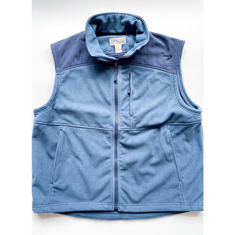 Men's Duluth Navy Blue Fleece and Nylon Vest Size XL